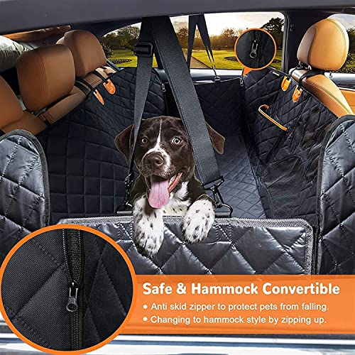 Cubierta de asiento de coche de mascotas caliente, cubierta de asiento de perro Malla Ventana visual Bolsillos de almacenamiento a prueba de agua Cubierta de asiento for mascotas Hamaca de perro lavab