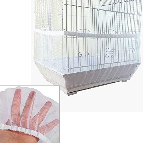 Cubierta de Malla para Jaula de Pájaros, Rejilla de Nailon Universal para Mascotas, Pájaros, Jaula para Loros, Receptor de Semillas, para Pájaros, Loros, Mascotas (Blanco)