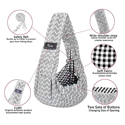 CUBY Bolsa de transporte para perros de doble cara Bolsa de hombro para perros Mochila suave y cómoda para perros, gatos y conejos (gris)