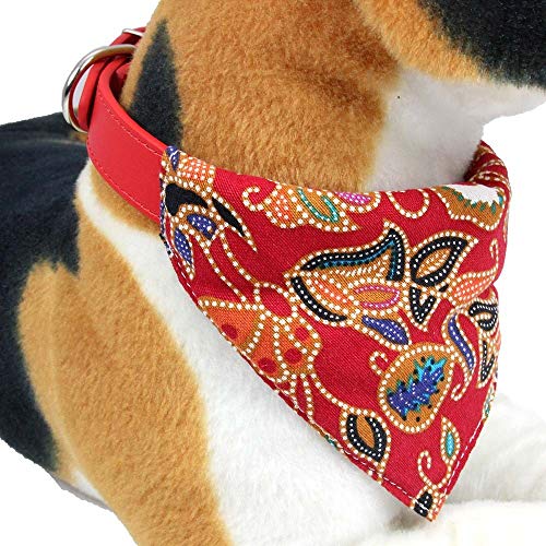 Cuello del animal doméstico Algodón Babero Gato Perro Saliva Toalla Triángulo Toalla de cuero Patrón especial ajustable for perros de tamaño mediano pequeños Pet Supplies ( Color : Red , Size : XL )