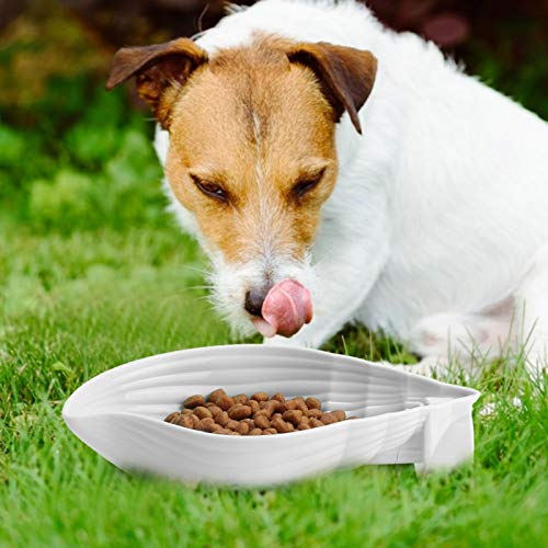 Cuenco Portátil para Perros, Cuenco De Agua para Mascotas con Cuerda Colgante, Cuenco para Beber para Gatos, Perros, Cachorros, Alimentación Al Aire Libre(Blanco)