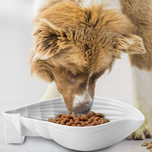 Cuenco Portátil para Perros, Cuenco De Agua para Mascotas con Cuerda Colgante, Cuenco para Beber para Gatos, Perros, Cachorros, Alimentación Al Aire Libre(Blanco)