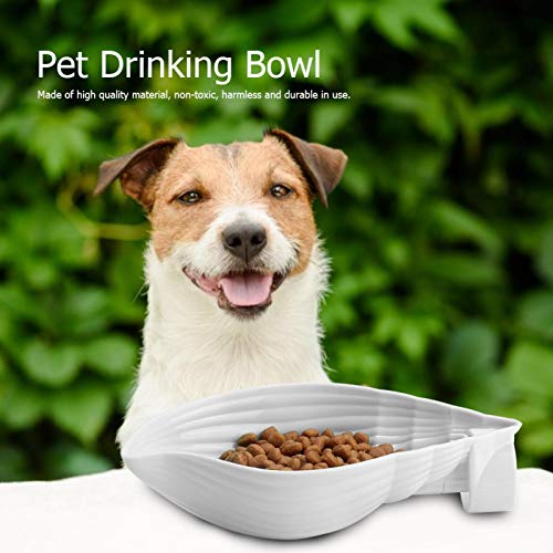 Cuenco Portátil para Perros, Cuenco De Agua para Mascotas con Cuerda Colgante, Cuenco para Beber para Gatos, Perros, Cachorros, Alimentación Al Aire Libre(Blanco)