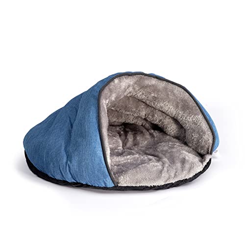 Cueva Gato Cama Gato Carpa para Gatos Saco de Dormir para Mascotas Saco Manta Colchoneta Gatos Perros Nido Cueva Casa (Azul)