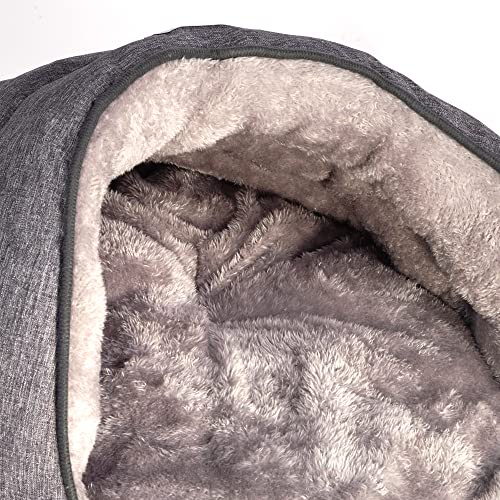 Cueva Gato Cama Gato Carpa para Gatos Saco de Dormir para Mascotas Saco Manta Colchoneta Gatos Perros Nido Cueva Casa (Gris)