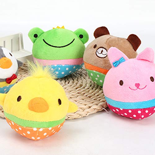 Cupcinu Juguete de Peluche para Mascotas de morder Juguete para Perros y Gatos con Sonido Juguete para Cachorro Molar educativos Muñeca Conejo Rana Pollo Pingüino (Verde)