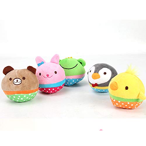 Cupcinu Juguete de Peluche para Mascotas de morder Juguete para Perros y Gatos con Sonido Juguete para Cachorro Molar educativos Muñeca Conejo Rana Pollo Pingüino (Verde)