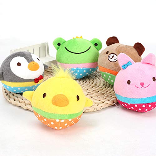 Cupcinu Juguete de Peluche para Mascotas de morder Juguete para Perros y Gatos con Sonido Juguete para Cachorro Molar educativos Muñeca Conejo Rana Pollo Pingüino (Verde)