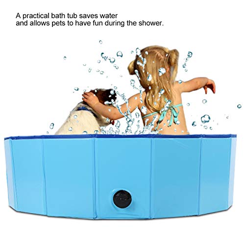 Cuque Venta Loca Piscina para Perros, bañera, bañera, bañera Azul, Plegable, Piscina para Perros, bañera para Mascotas, Piscina de PVC para(Blue, Medium)