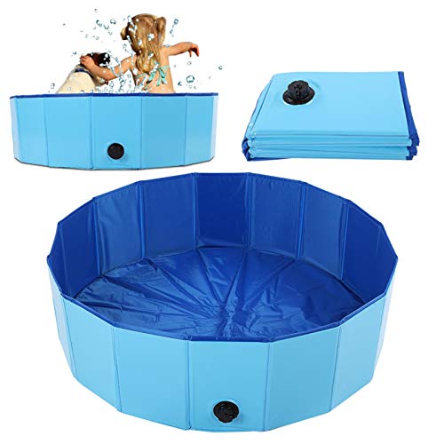 Cuque Venta Loca Piscina para Perros, bañera, bañera, bañera Azul, Plegable, Piscina para Perros, bañera para Mascotas, Piscina de PVC para(Blue, Medium)