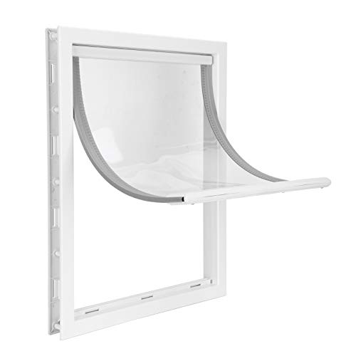 Cuque Venta Loca Puerta magnética para Mascotas, Puerta para Mascotas, Buena dureza, Alta Resistencia, Alto Impacto, plástico sintético, Suministros para Mascotas para Puertas de(White, L)