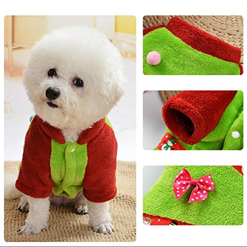 Cuque Venta Loca Ropa de Abrigo para Perros, Disfraz de Gato Navidad Estilo muñeco de Nieve Ropa de Franela para Mascotas, Ropa para Mascotas Ropa Colorida de Navidad para Perros para Perros y Ga