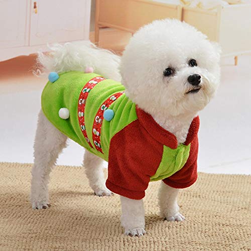 Cuque Venta Loca Ropa de Abrigo para Perros, Disfraz de Gato Navidad Estilo muñeco de Nieve Ropa de Franela para Mascotas, Ropa para Mascotas Ropa Colorida de Navidad para Perros para Perros y Ga