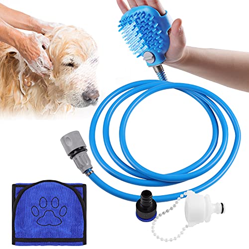 Czemo Cabezal de Ducha & Toallas para Mascotas, Herramienta de baño y Accesorios para Mascotas, Rociador de Ducha como Regalos para Gatos/Perros