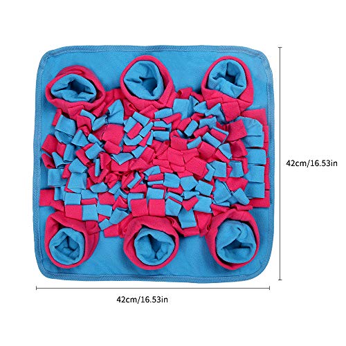 DaiWeier Alfombra Olfativa Perros Mascotas Snuffle Mat para Perros Alfombra Olfato, Alimentación Estera De Entrenamiento Manta para La Nariz 42x42cm, Juguete De Juego Interactivo para Perros y Gatos