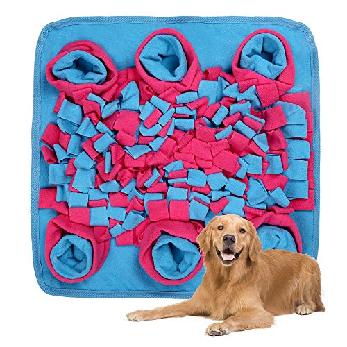 DaiWeier Alfombra Olfativa Perros Mascotas Snuffle Mat para Perros Alfombra Olfato, Alimentación Estera De Entrenamiento Manta para La Nariz 42x42cm, Juguete De Juego Interactivo para Perros y Gatos