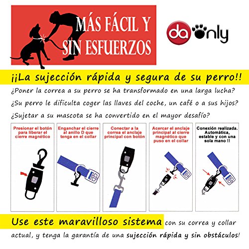 DAONLY Cierre para Collar de Perro con iman de Seguridad. Fácil y rápido de enganchar Cierre de Seguridad (Negro)