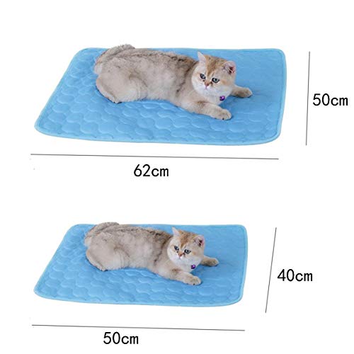 DBAILY Alfombrilla Refrigeración Animales, Manta Refrigerante Perro Alfombrilla Colchoneta Gato Azul Verano Frio Colchon para Perros Y Gatos