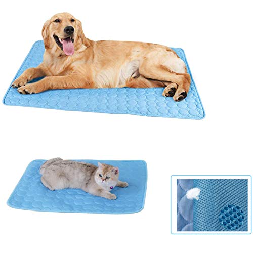 DBAILY Alfombrilla Refrigeración Animales, Manta Refrigerante Perro Alfombrilla Colchoneta Gato Azul Verano Frio Colchon para Perros Y Gatos