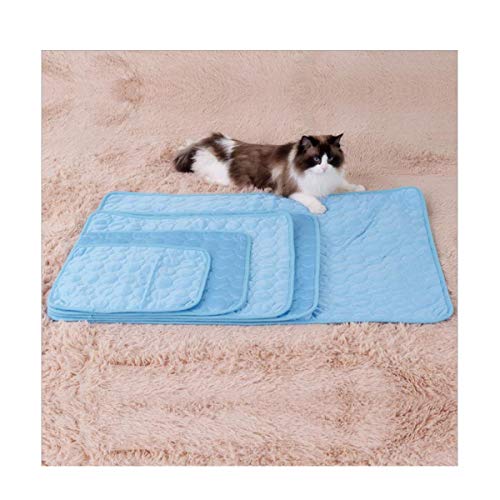 DBAILY Alfombrilla Refrigeración Animales, Manta Refrigerante Perro Alfombrilla Colchoneta Gato Azul Verano Frio Colchon para Perros Y Gatos