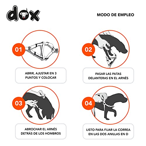 DDOXX Arnés Perro Step-In Air Mesh, Ajustable, Acolchado | Muchos Colores & Tamaños | para Perros Pequeño, Mediano y Grande | Accesorios Gato Cachorro | Naranja, M