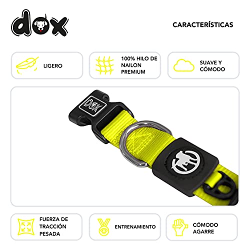 DDOXX Collar Perro Nylon, Ajustable | Muchos Colores & Tamaños | para Perros Pequeño, Mediano y Grande | Collares Accesorios Gato Cachorro | Amarillo, S