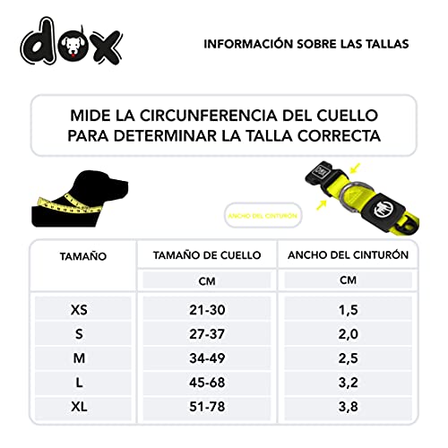 DDOXX Collar Perro Nylon, Ajustable | Muchos Colores & Tamaños | para Perros Pequeño, Mediano y Grande | Collares Accesorios Gato Cachorro | Amarillo, S