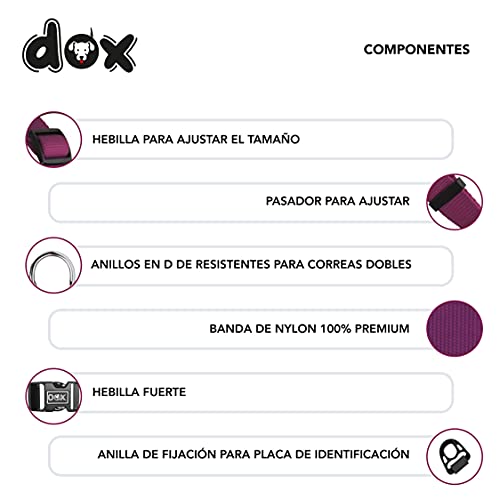 DDOXX Collar Perro Nylon, Ajustable | Muchos Colores & Tamaños | para Perros Pequeño, Mediano y Grande | Collares Accesorios Gato Cachorro | Violeta, XS