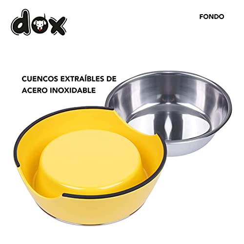 DDOXX Comedero Perro, Antideslizante | Muchos Colores y Tamaños | para Perros Pequeño, Mediano y Grande | Bol Accesorios Acero INOX-Idable Melamina Gato Cachorro | Amarillo, 700 ml