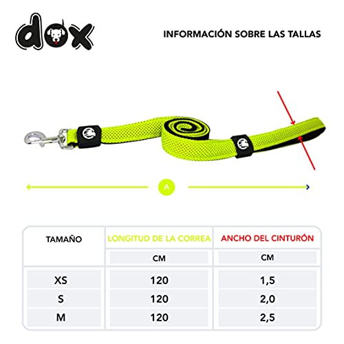 DDOXX Correa Perro Air Mesh, Acolchado, Lazo de Mano, 120 cm | Muchos Colores & Tamaños | para Perros Pequeño, Mediano y Grande | Accesorios Gato Cachorro | Amarillo, M