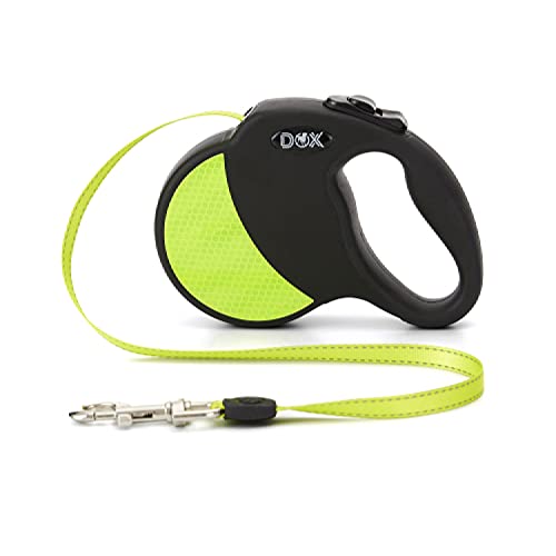 DDOXX Correa Perro Enrollable Reflectante Tamaños de Correas para Perros |Perros Pequeños y Grandes | Correa Perro Extensible | Accesorios para Perros | Negro S | 4m | hasta 10 kg