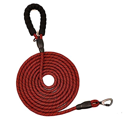 DDSColour Correa de entrenamiento para perros de 4,5 m de largo, resistente y reflectante, con mango acolchado suave para perros pequeños, medianos y grandes, color rojo