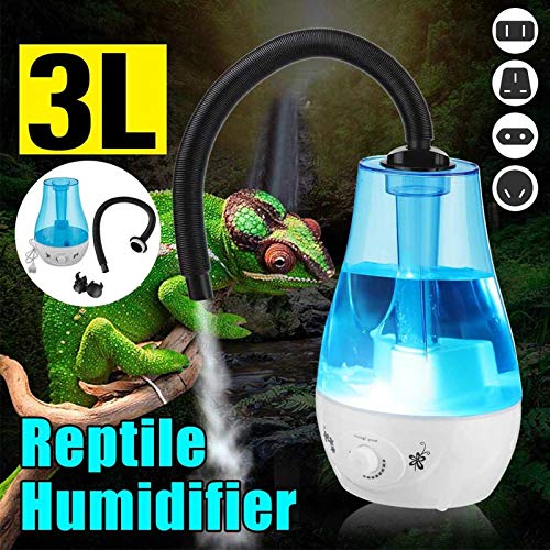 Decoración del tanque de tortugas de agua Reptiles humidificador 3L de agua del tanque lagartos Camaleones serpientes terrario vaporizador ultra-silencioso fabricante de la niebla con la manguera flex