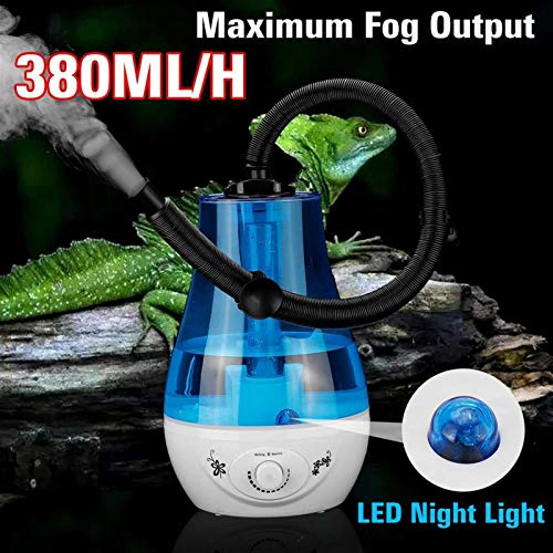 Decoración del tanque de tortugas de agua Reptiles humidificador 3L de agua del tanque lagartos Camaleones serpientes terrario vaporizador ultra-silencioso fabricante de la niebla con la manguera flex