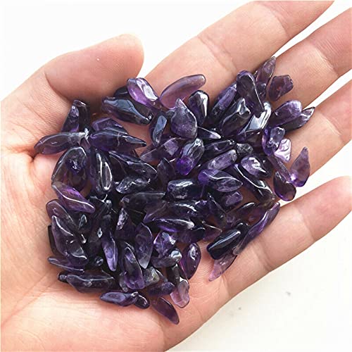 Decoraciones al Aire Libre para Jardines de Tanques de Peces. 50 g 8-12 mm Natural Púrpura Cristal Amatista Pequeño Dientes Grava Rock Piedra Minero Méter Muestra Natural