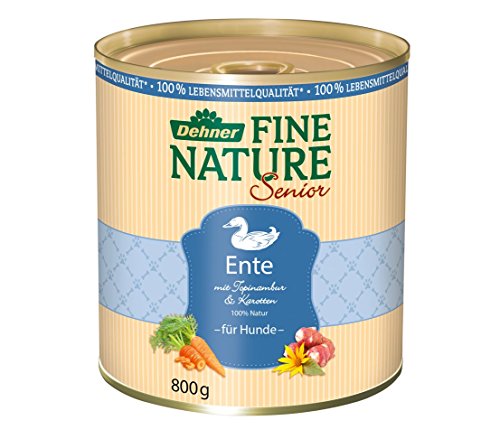 Dehner Fine Nature - Comida para Perros Senior, Calidad alimentaria, Pato, 6 x 800 g (4,8 kg)