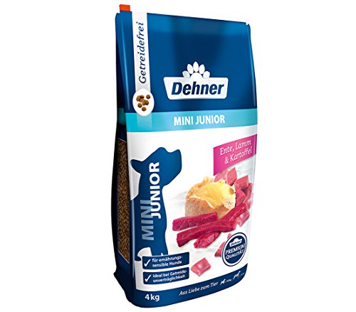 Dehner Premium Perros trockenfutter Mini Junior, Pato y Cordero con Patatas, 4 kg