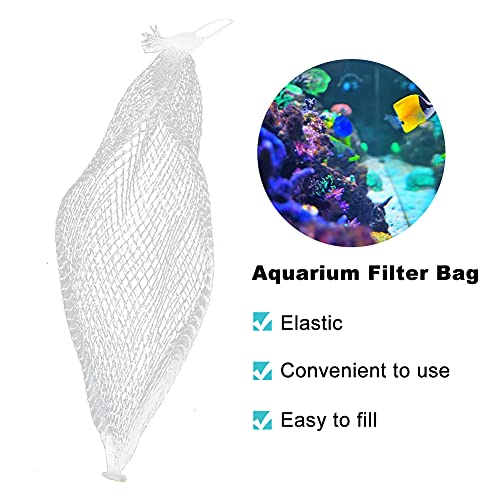 DELITLS 20 bolsas de filtro de acuario de carbón activado con biosferas de anillo de cerámica, apto para varios filtros (20 unidades)