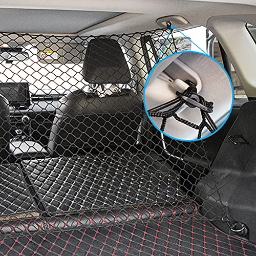 DELITLS Red de barrera para el coche para perros, red ajustable de aislamiento de coche, universal para coches, divisor de coche para conducir de forma segura con niños y mascotas