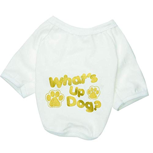 DFJU Camisa de Verano para Perros, Ropa de algodón Puro, Lindas Sudaderas para Perros pequeños, cómodos Deportes de Manga Corta