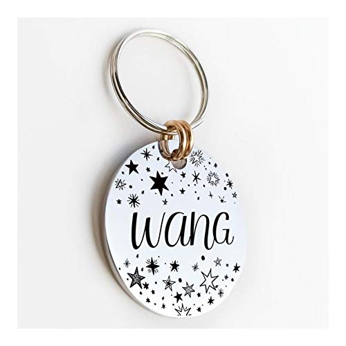 DHDHWL Placas Identificación Etiqueta personalizada del gato del perro Identificación de fuentes de doble cara grabado for la Pequeña Mediana Grande collar de perro for mascotas Accesorios Etiquetas P