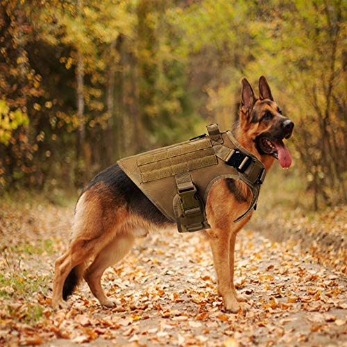 DHGTEP Arnés Anti Tirón para Perros Grandes Arnés Militar Táctico para Perros Pastor Alemán Doberman Labrador Producto de Entrenamiento para Perros de Servicio (Color : Black, Size : M)