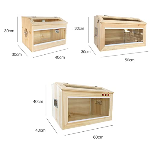 DHYBDZ Caja de alimentación de Madera para Pollitos pequeños, casa incubadora con Control de Temperatura, Caja de incubación para Reptiles, Tortugas, Polluelos, Lagarto,50 * 30 * 30cm