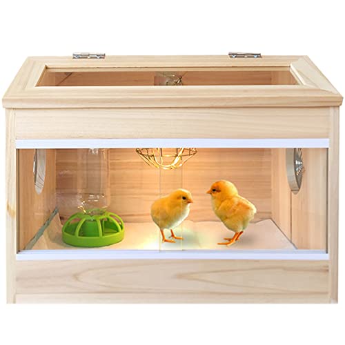 DHYBDZ Caja de alimentación de Madera para Pollitos pequeños, casa incubadora con Control de Temperatura, Caja de incubación para Reptiles, Tortugas, Polluelos, Lagarto,50 * 30 * 30cm