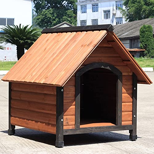 DHYBDZ Casa para Perros aislada de Madera al Aire Libre con Almohadilla Ajustable para los pies, caseta para Mascotas Resistente a la Intemperie para Gato, Conejo, Conejito, Refugio de cabaña pequeña