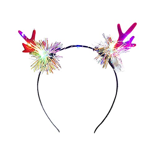 Diadema navideña con cornamenta, alce, ciervo, animal, cuernos, cuernos, cuernos, cuernos, cuernos, diadema, diademas, renos, Navidad, decoración para el pelo, para mujeres y niñas