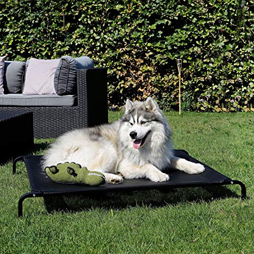 Dibea DB00363, Cama para Perros, Tejido en Textilene, ((XL) 117 x 85 x 15 cm, Negro