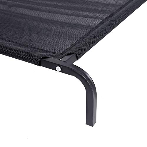 Dibea DB00363, Cama para Perros, Tejido en Textilene, ((XL) 117 x 85 x 15 cm, Negro