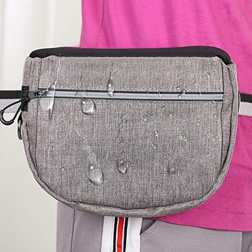 Dihope Bolsa de comida para entrenamiento de perros, bolsa de entrenamiento para golosinas con gran capacidad gratis, bolsa de comida para perros, bolsa de cintura ajustable (juego gris)