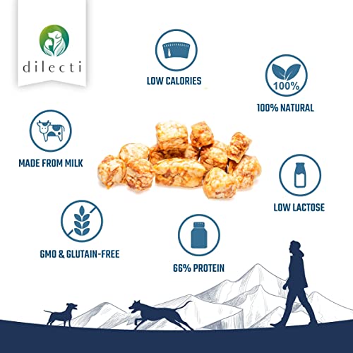 Dilecti Puffs - ¡Muy sabrosas Palomitas de maíz crujientes para Perros! Recomendado para Cachorros como masticables para Cachorros o como golosinas Blandas para Perros Mayores.